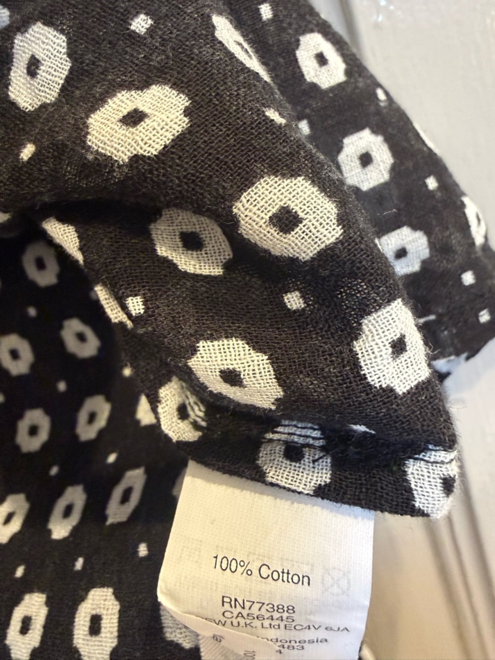 J CREW Tassel Tunic Swim Coverup Black & White Print size XL NWT - Picture 3 of 6